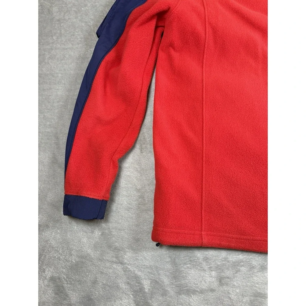 Polo Ralph Lauren Fleece Jacket Mens Small Red Blue Full Zip Colorblock Coat